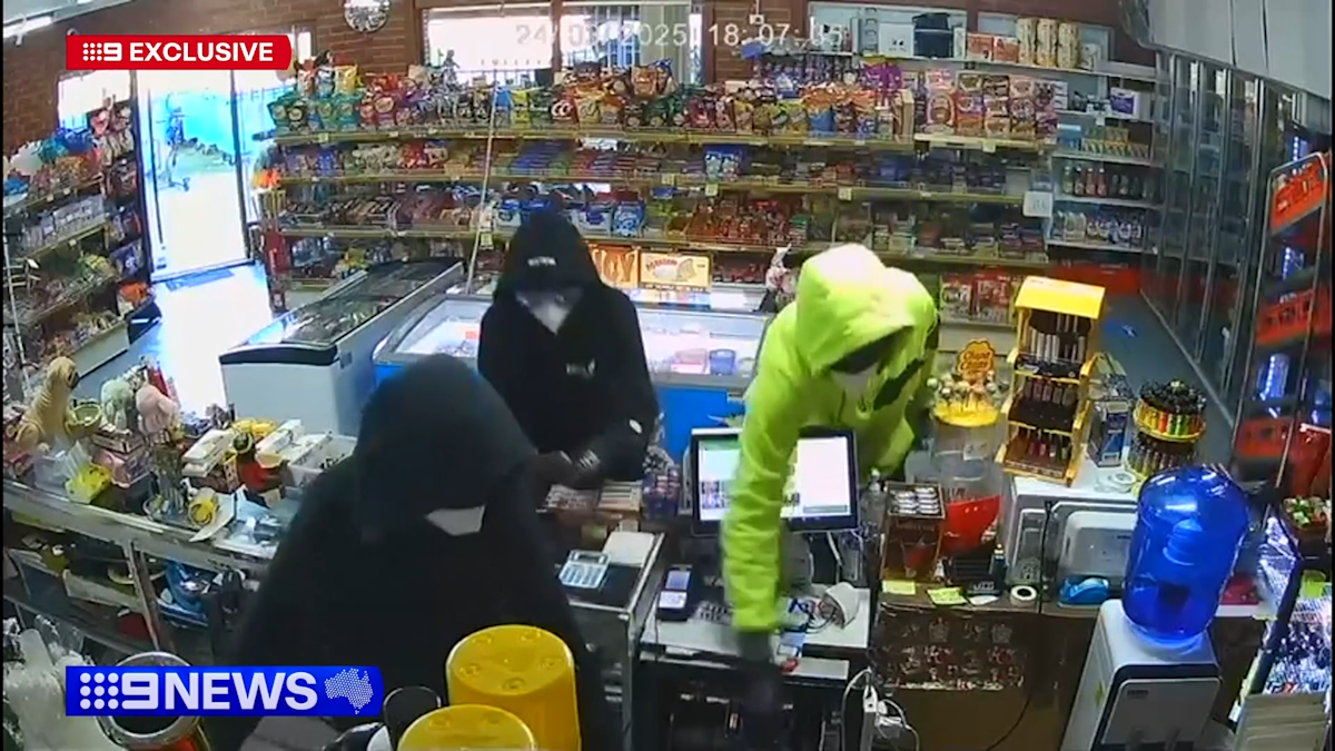Rowville robbery: CCTV shows moment milk bar owner's mum locks thieves ...