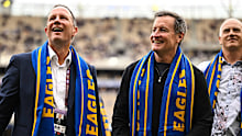 John Worsfold and Don Pyke together at a game in 2024.