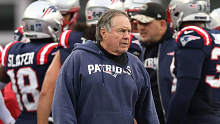 FOXBOROUGH, MASSACHUSETTS - DECEMBER 17: New England Patriots head coach Bill Belichick looks on in front of his team during the game against the Kansas City Chiefs  at Gillette Stadium on December 17, 2023 in Foxborough, Massachusetts. (Photo by Maddie Meyer/Getty Images)