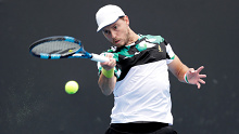 Australia's James Duckworth took on Frenchman Adrian Mannarino.