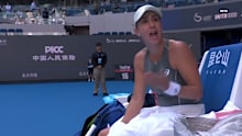 Belinda Bencic was upset during the changeover against Gauff.