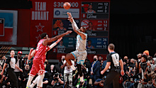 LeBron James hits the game winner in the All Star Game. 