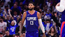 Paul George in action for the Clippers during the playoffs. 