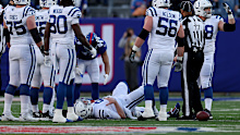 Nick Foles was taken out of the game after a big hit from Kayvon Thibodeaux. 