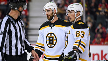 Boston Bruins Nick Foligno, left, and Brad Marchand.
