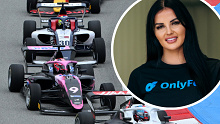Renee Gracie (right) pictured with F1 Academy cars.