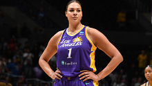 Liz Cambage playing for the Los Angeles Sparks.