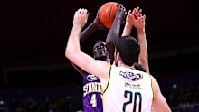 Makur Maker of the Kings shoots during game one.