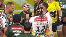 Josh Curran and Jazz Tevaga almost come to blows in the NRL All Stars.
