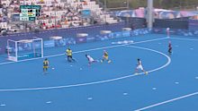 A missed chance for Australia during their men's hockey game against India.