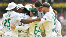 South Africa celebrate their recent Test victory over India.