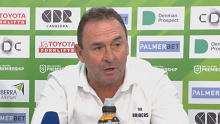 Ricky Stuart addresses the media after Canberra's round six win.