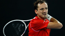 Daniil Medvedev in action against Seb Korda.