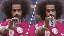 Qatar star Akram Afif performed a card trick after scoring his side's opening goal in the Asian Cup final against Jordan.