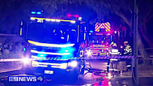 Emergency services were called to the Curbur Avenue residence just after 10pm last night, arriving to find the house engulfed in flames.