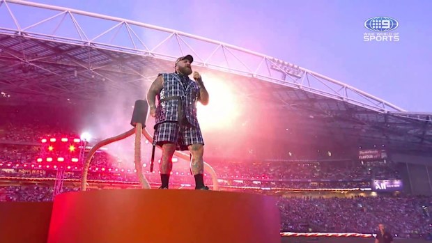 Teddy Swims performs at the NRL 2025 Grand Final