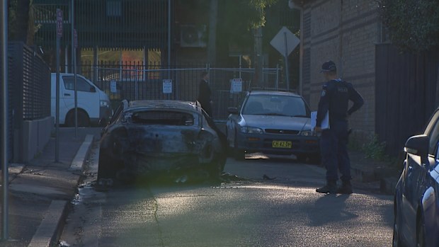 Burnt out car in Marrickville