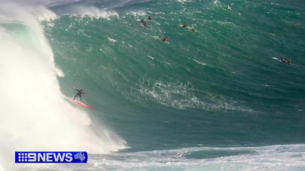 Last week's powerful low punched Sydney's beaches in the face and left a legacy of shattered shore fronts and stripped sand, but also helped create what is thought to be the largest wave ever ridden at Bondi Beach.Surfer Chase Hardaker said he took the day off to go out surfing.