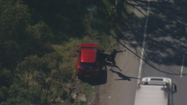 Police pursuit in Sydney's west: The driver avoided road spikes, allegedly ran through red lights and swerved in and out of vehicles.