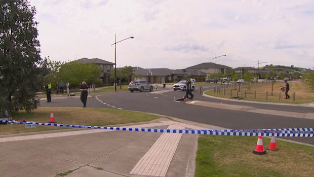 Police said the allegedly stolen SUV was spotted in Diggers Rest about 1.30pm today and officers deployed stop sticks on Aviation Drive. 