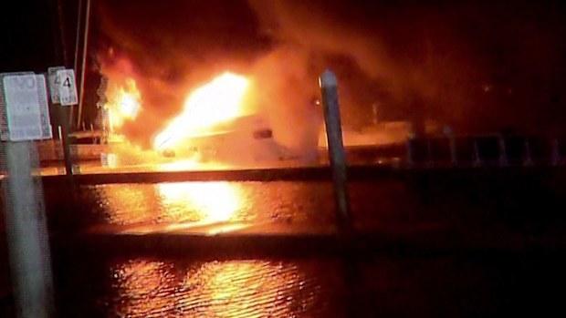 A 10-metre boat has been completely destroyed after a blaze in Adelaide's north