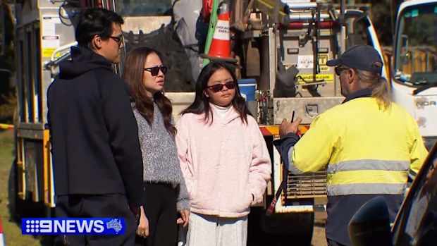 A family had a lucky escape after an allegedly stolen Porsche four-wheel-drive ploughed through a wall and stopped in their 11-year-old's bedroom.