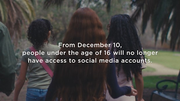 A still from the social media laws ad campaign.