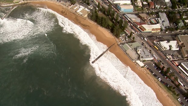 The storm water drain at Collaroy Beach, in Sydney's north.