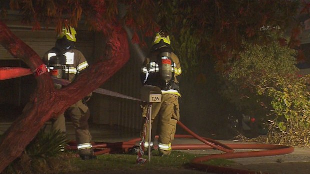 A man has been rescued from his backyard after his Adelaide home was engulfed by a fierce house fire that also threatened neighbouring properties.The blaze, which originated in a front bedroom of the Valley View home, quickly spread throughout the house, causing significant damage estimated to be in the hundreds of thousands of dollars.