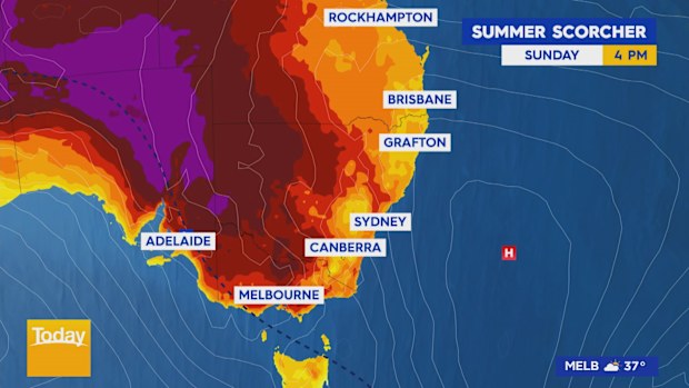 Parts of Australia's east coast will swelter over the weekend as a heatwave sweeps across the southern states. 
