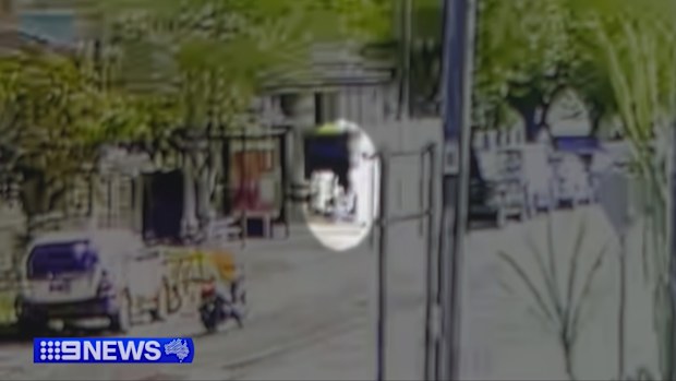 CCTV captures the moment the alleged gunmen step out of their Campsie rented room.
