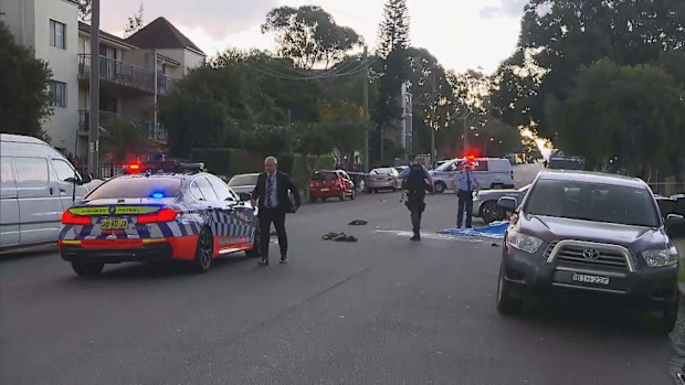 A man is fighting for life after being stabbed in front of a strip of shops in Sydney's west.The alleged attack unfolded about 3.30pm today in Merrylands.
