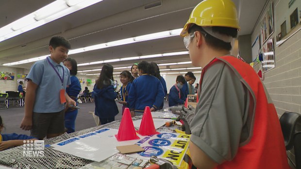 Sydney primary school students attend expo about future careers.