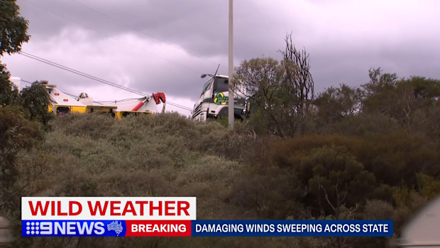 Electricity pole hits truck in Derrimut