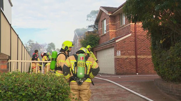 Firefighters have battled a blaze that tore through a Sydney home in Auburn.
