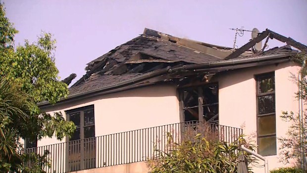 The roof was damaged in the blaze.