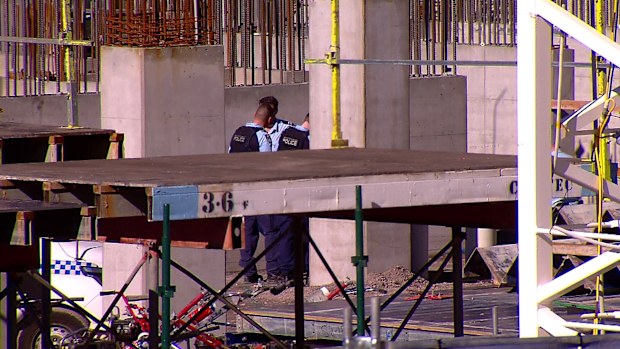 A man has died after he became trapped on the site of the John Hunter Hospital redevelopment in Newcastle.