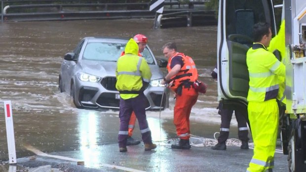 A BMW driver had been to rescued from floodwaters in Holgate.