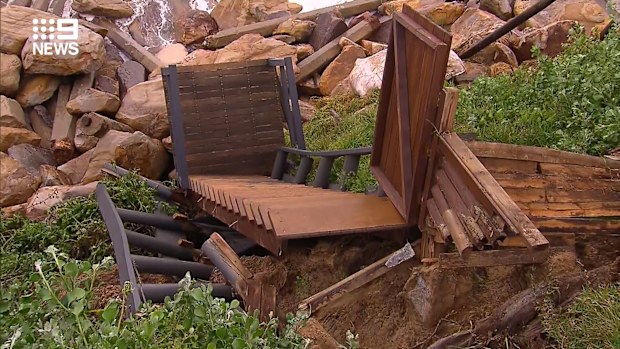 In a Facebook post, Terrigal Fire and Rescue said the homes were at "significant risk of structural collapse due to beach erosion."