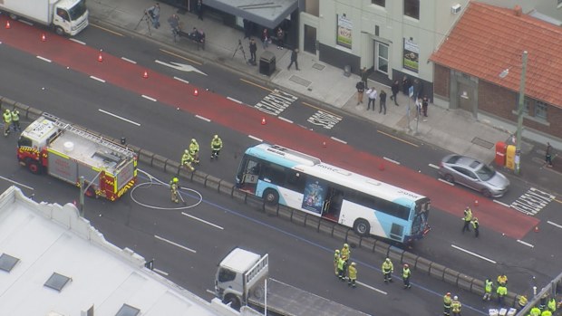 Drummoyne bus crash aerials