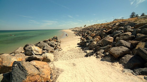 The barbs are believed to be old sand reinforcement materials that have become exposed from sand erosion.