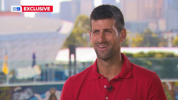 Novak Djokovic speaks to Nine.