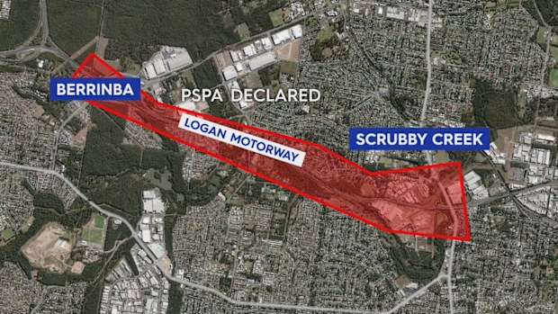 Queensland authorities set up an exclusion zone after the fire caused toxic smoke to settle over the nearby area.