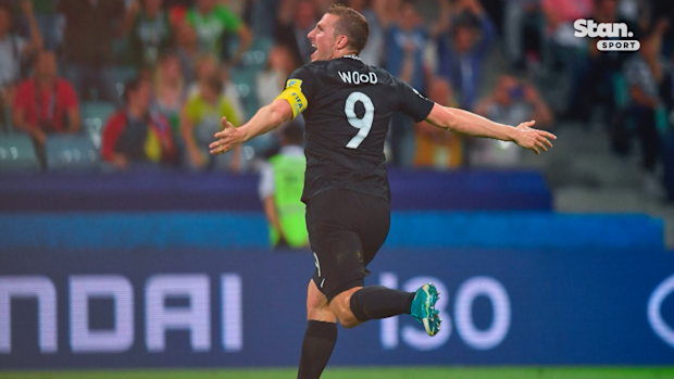 A pontuação de Chris Wood para a Nova Zelândia.