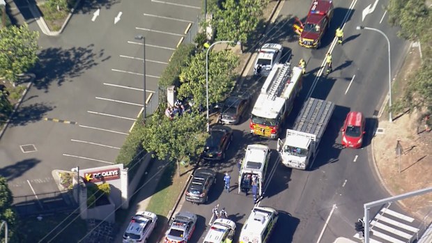 A truck driver has been rushed to hospital in a serious condition after his vehicle caught on fire.