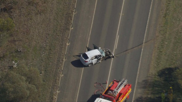 Two drivers have died after a head-on collision near Melbourne after a vehicle sped past a police operation.