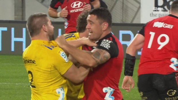 Dane Coles and Codie Taylor get familiar.