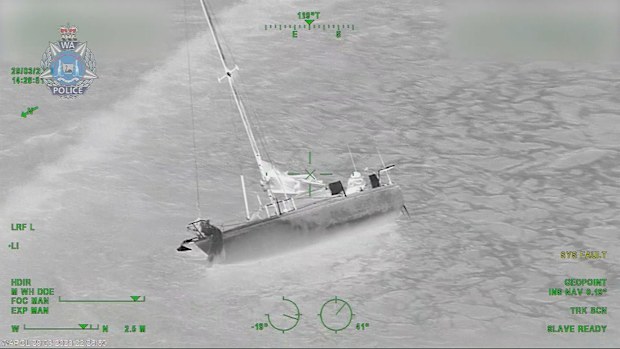Couple and dog rescued after boat struck trouble in Hillary's, Perth.