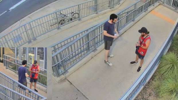 CCTV shows Ross Houllis meeting with Sami Hamdach at Canley Vale Train Station.