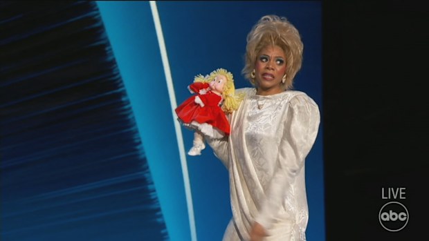 Regina Hall dresses as Tammy Faye during the 2022 Oscars